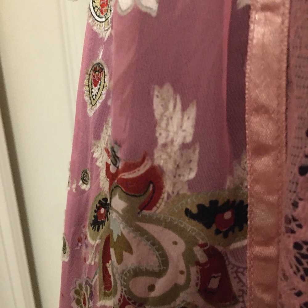 Mauve pink lavender lace velvet short dress - Picture 5 of 8